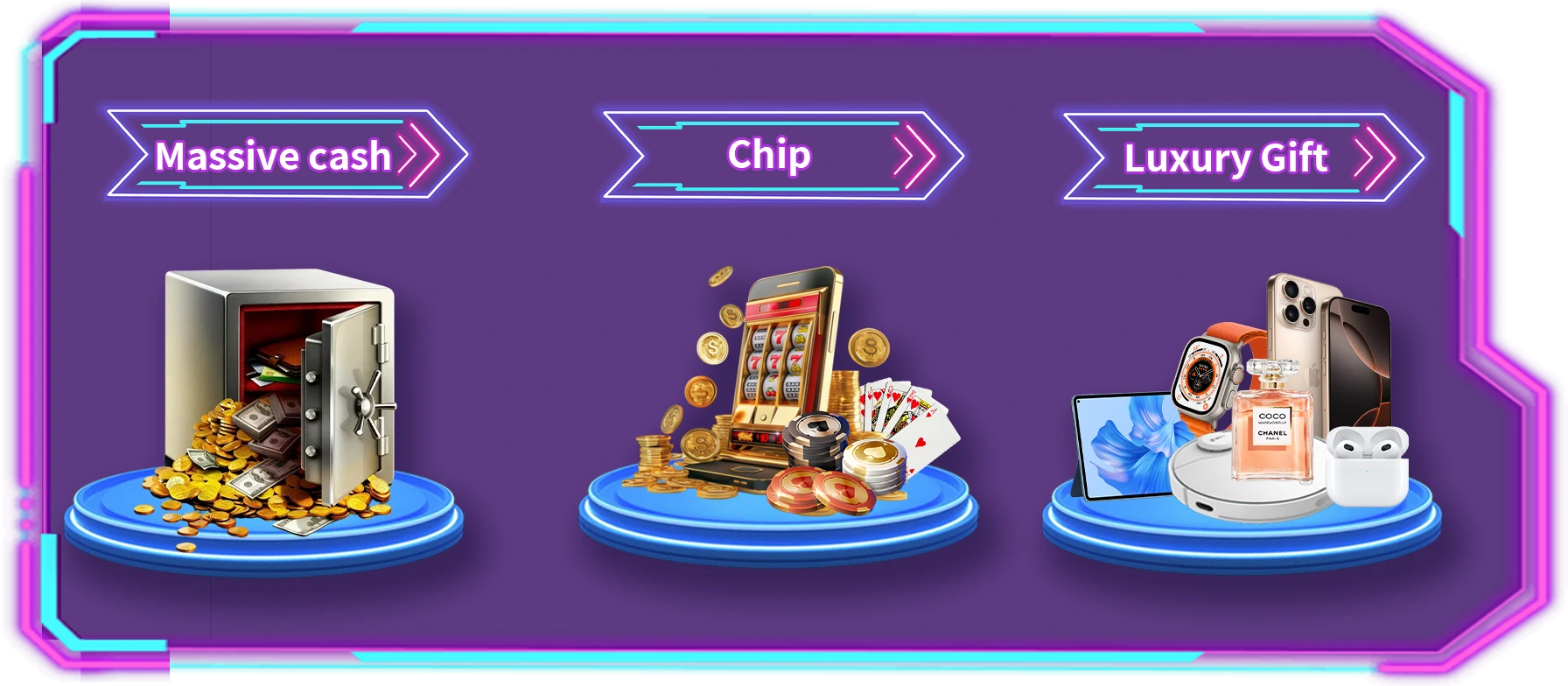 VIP points can be exchanged for massive cash, chips and luxury gifts